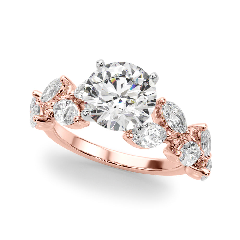 Signature Leaf Engagement Ring Marquise Diamond Engagement Ring — 9K/18K Gold & Platinum
