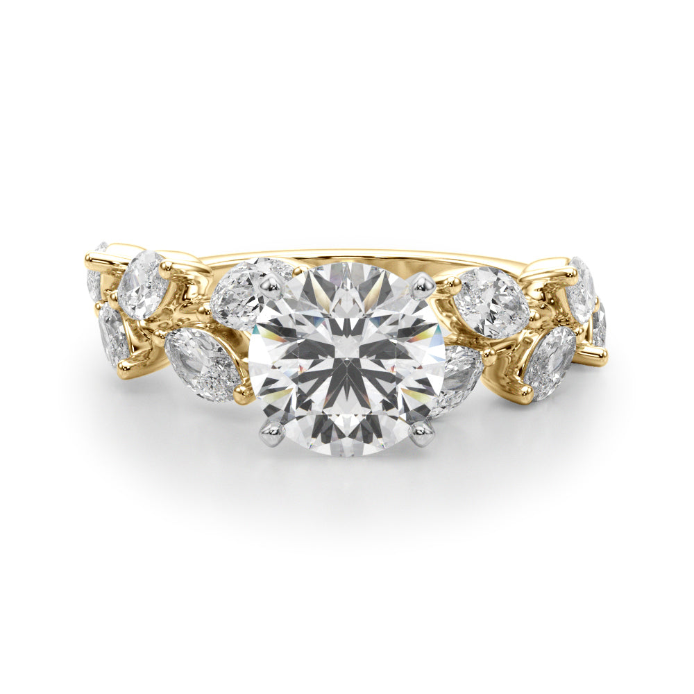 Signature Leaf Engagement Ring Marquise Diamond Engagement Ring — 9K/18K Gold & Platinum