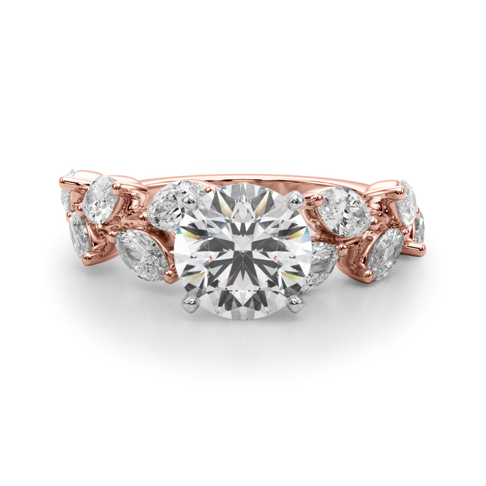 Signature Leaf Engagement Ring Marquise Diamond Engagement Ring — 9K/18K Gold & Platinum