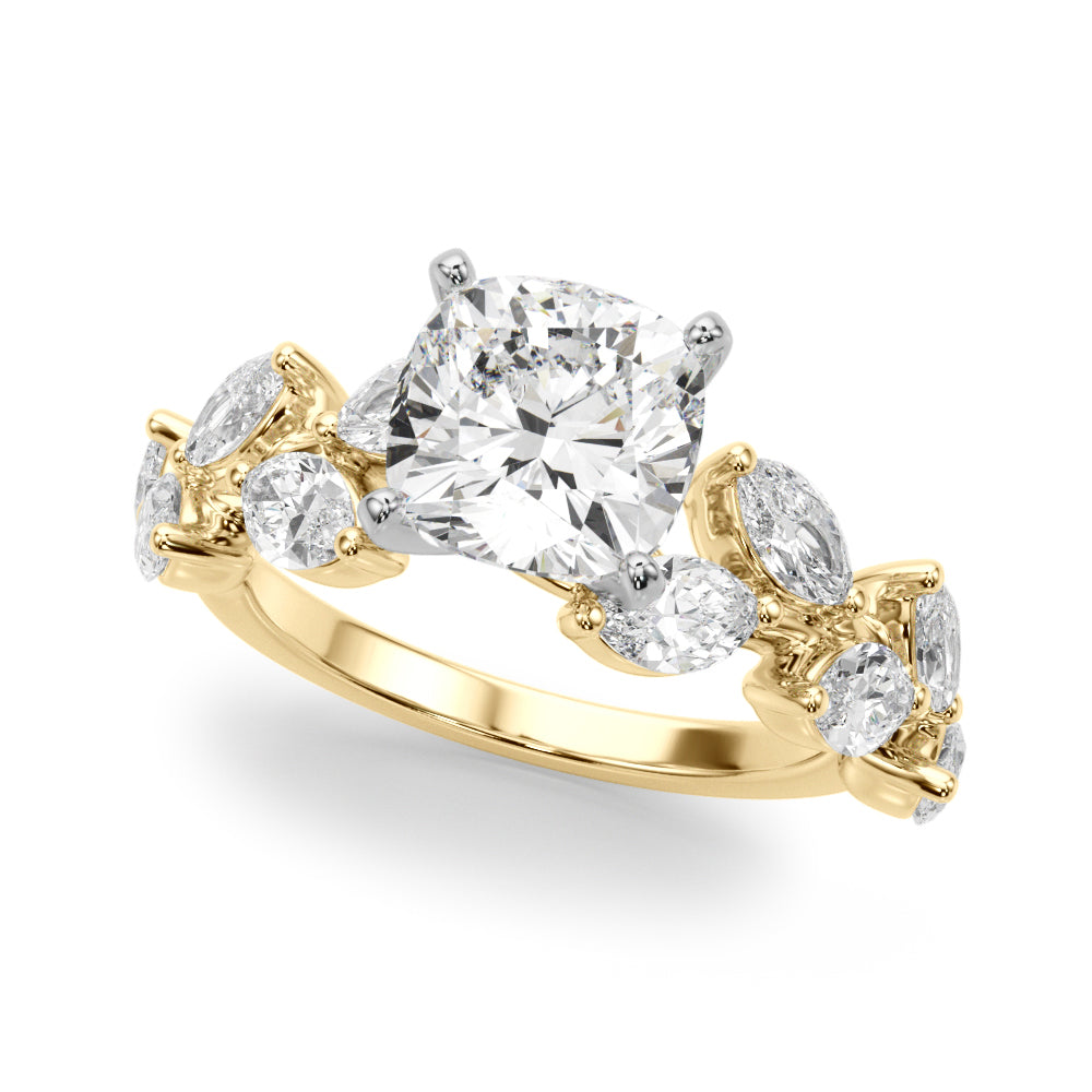 Signature Leaf Engagement Ring Marquise Diamond Engagement Ring — 9K/18K Gold & Platinum