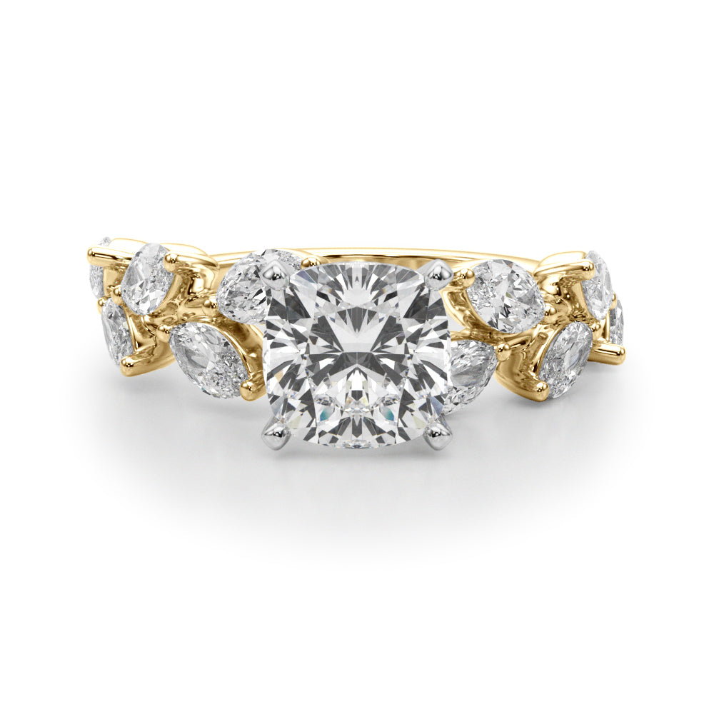 Signature Leaf Engagement Ring Marquise Diamond Engagement Ring — 9K/18K Gold & Platinum