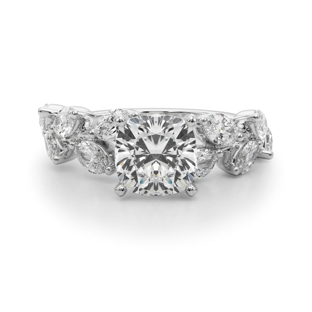 Signature Leaf Engagement Ring Marquise Diamond Engagement Ring — 9K/18K Gold & Platinum