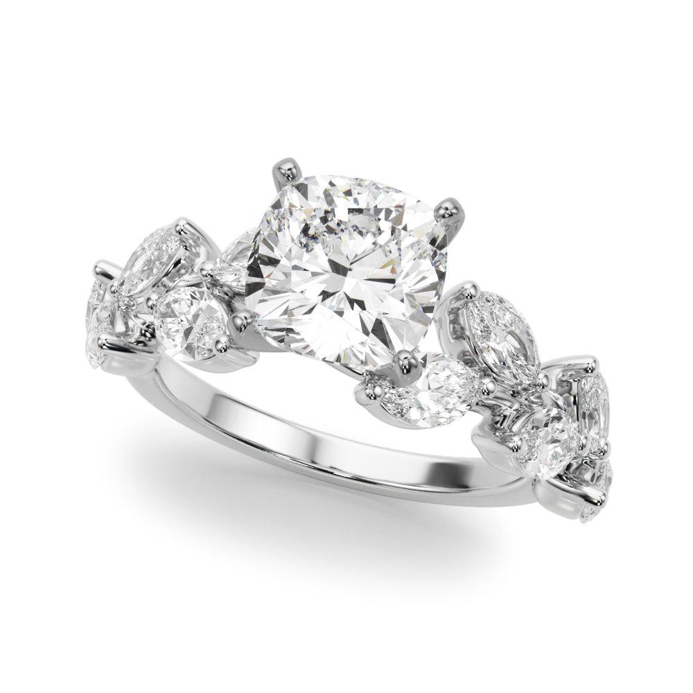 Signature Leaf Engagement Ring Marquise Diamond Engagement Ring — 9K/18K Gold & Platinum
