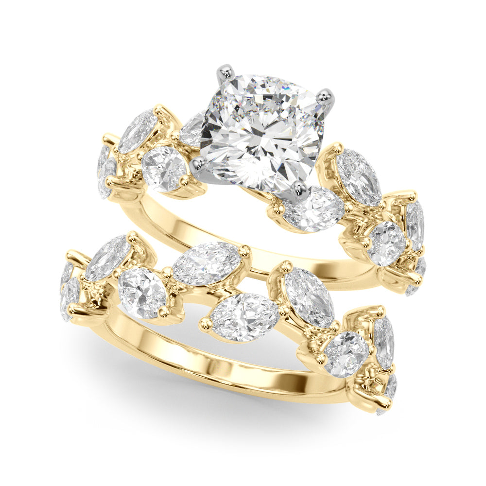 Signature Leaf Engagement Ring Marquise Diamond Engagement Ring — 9K/18K Gold & Platinum