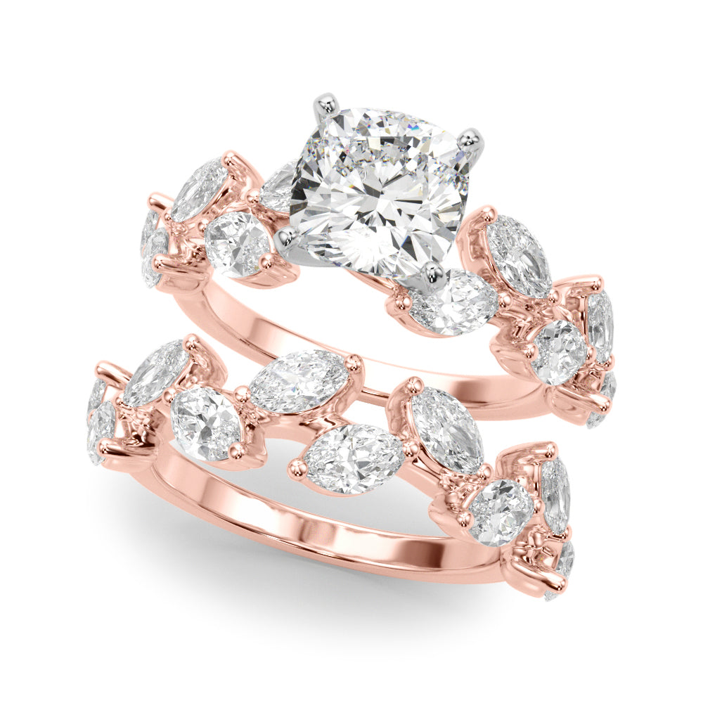 Signature Leaf Engagement Ring Marquise Diamond Engagement Ring — 9K/18K Gold & Platinum