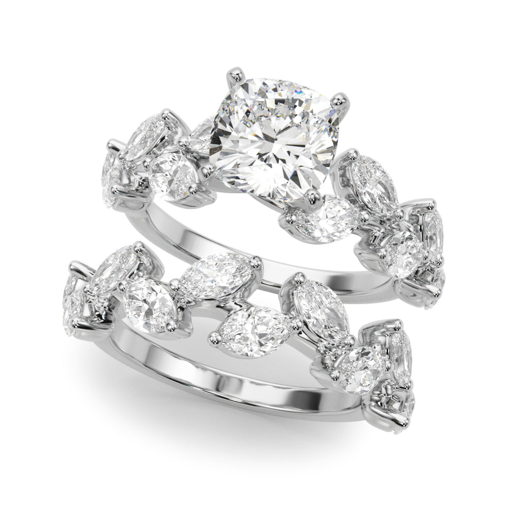 Signature Leaf Engagement Ring Marquise Diamond Engagement Ring — 9K/18K Gold & Platinum