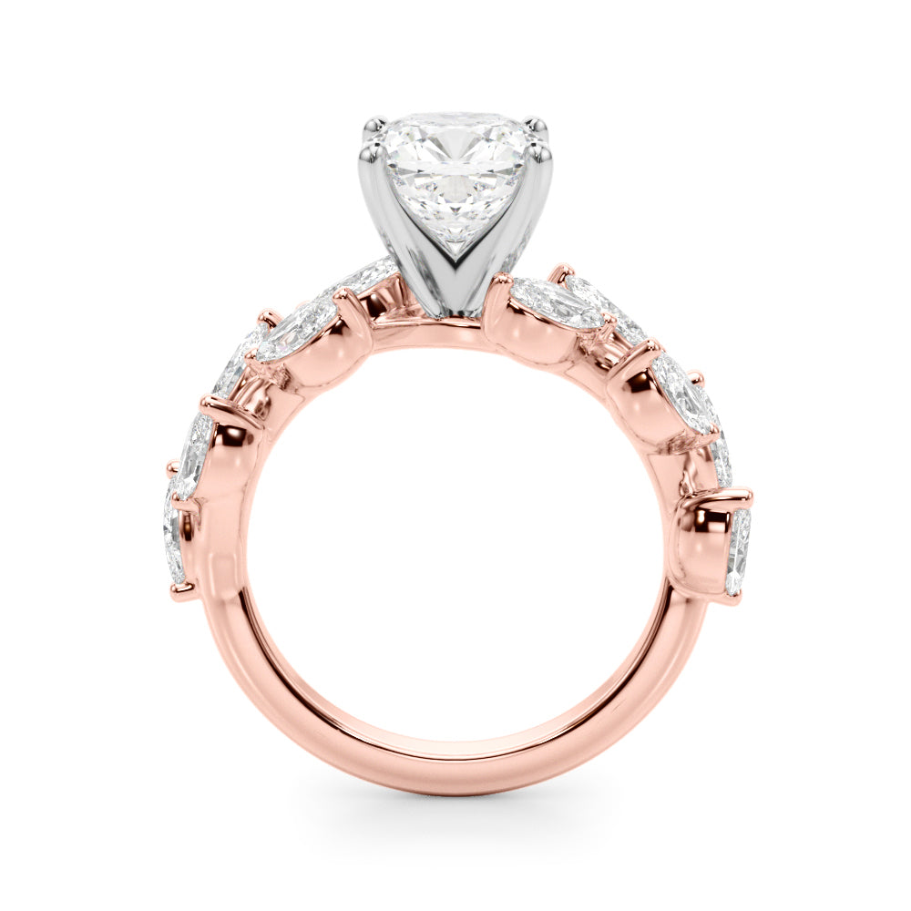 Signature Leaf Engagement Ring Marquise Diamond Engagement Ring — 9K/18K Gold & Platinum