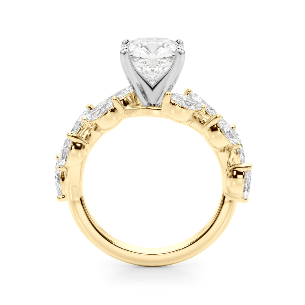 Signature Leaf Engagement Ring Marquise Diamond Engagement Ring — 9K/18K Gold & Platinum