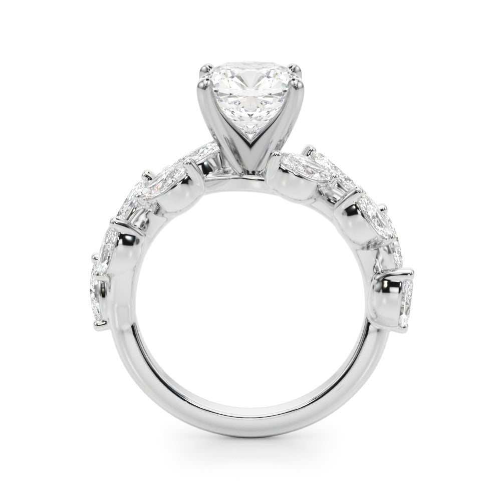 Signature Leaf Engagement Ring Marquise Diamond Engagement Ring — 9K/18K Gold & Platinum