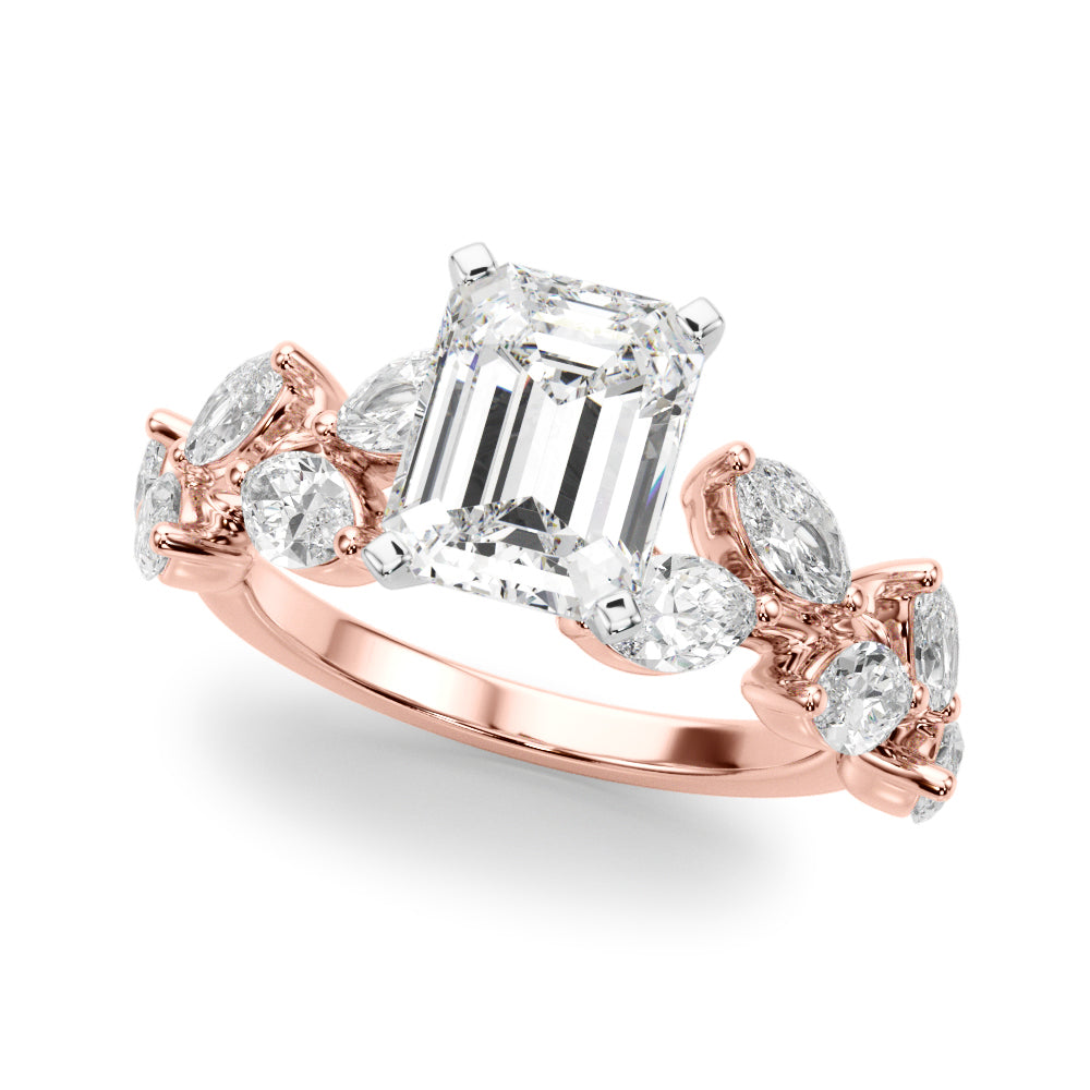 Signature Leaf Engagement Ring Marquise Diamond Engagement Ring — 9K/18K Gold & Platinum