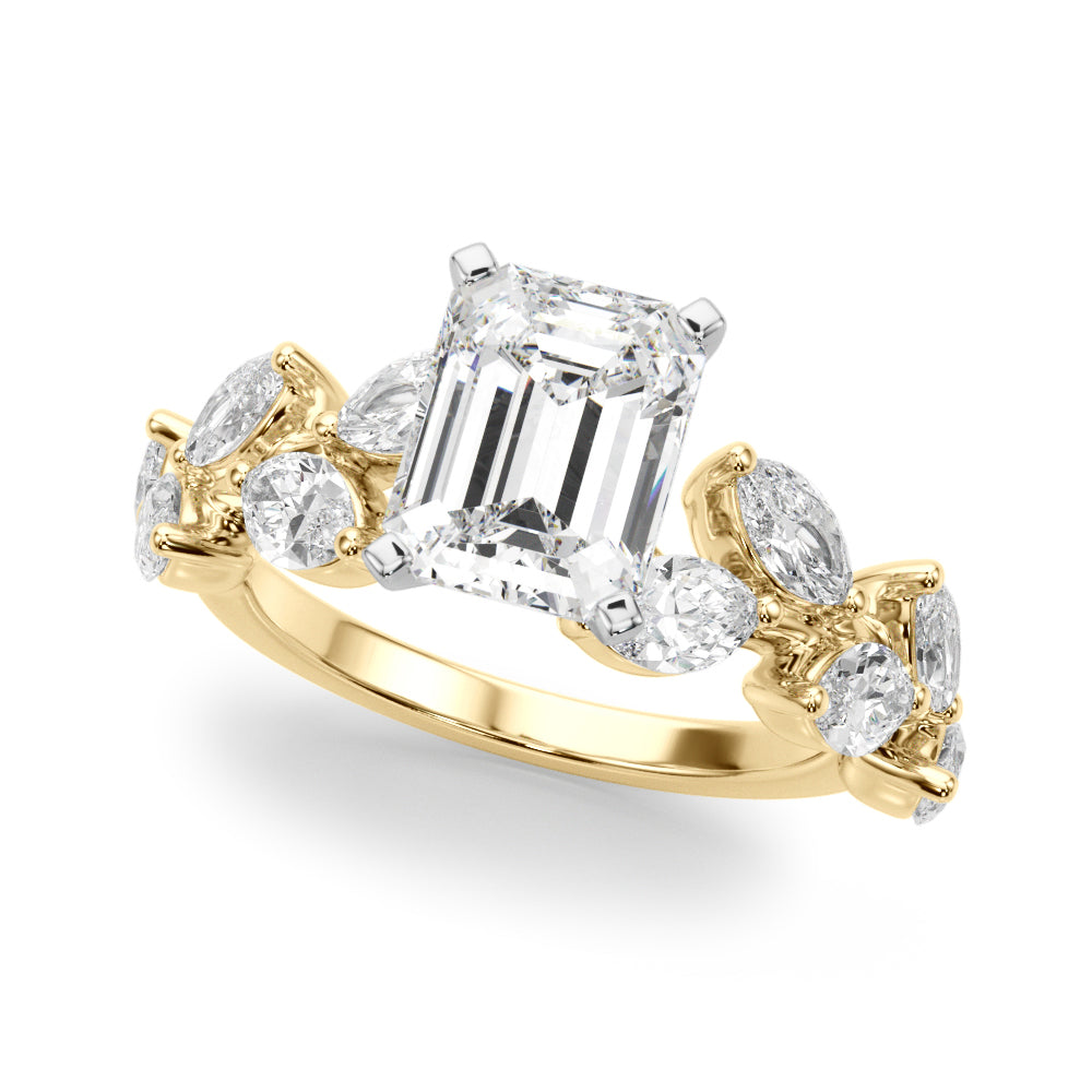 Signature Leaf Engagement Ring Marquise Diamond Engagement Ring — 9K/18K Gold & Platinum