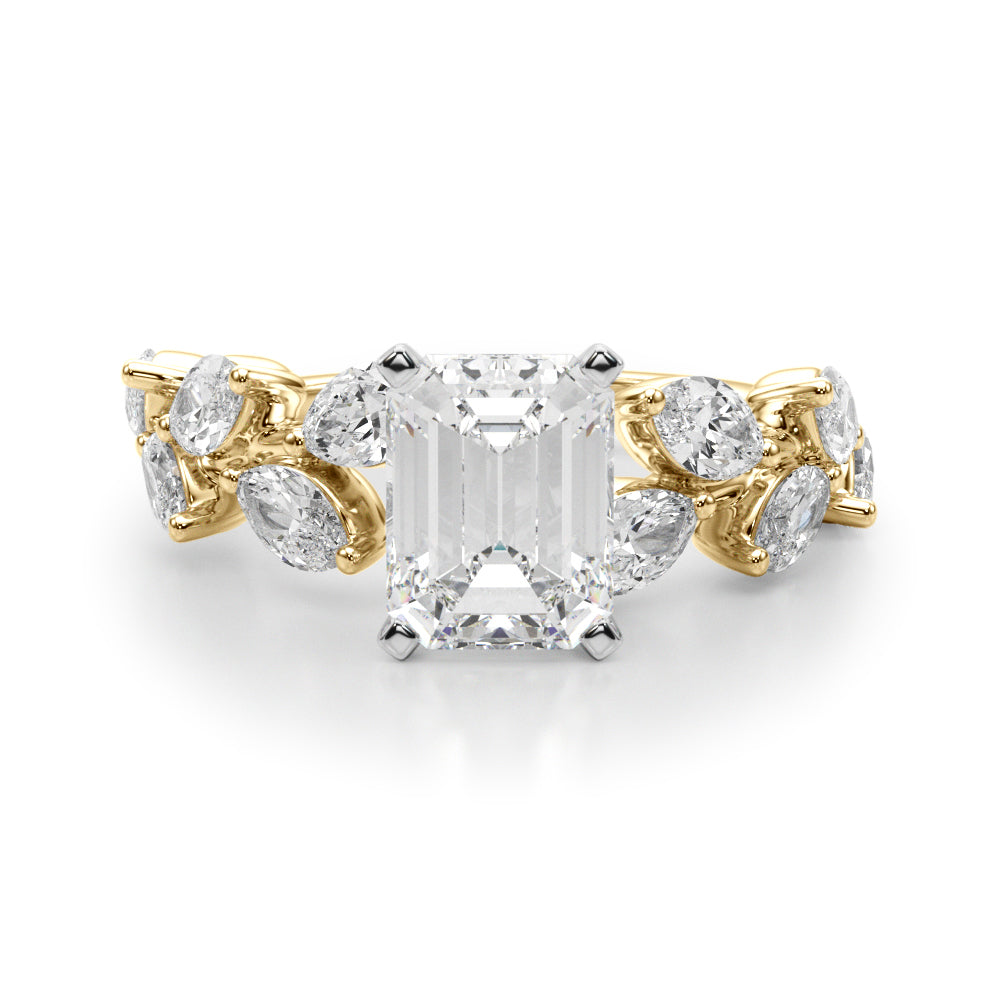 Signature Leaf Engagement Ring Marquise Diamond Engagement Ring — 9K/18K Gold & Platinum