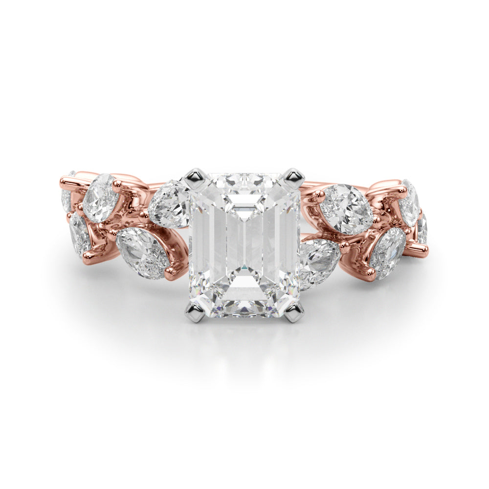 Signature Leaf Engagement Ring Marquise Diamond Engagement Ring — 9K/18K Gold & Platinum
