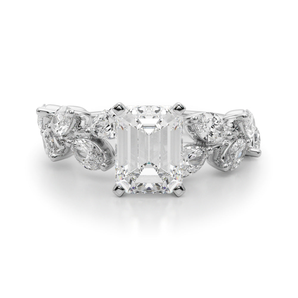 Signature Leaf Engagement Ring Marquise Diamond Engagement Ring — 9K/18K Gold & Platinum