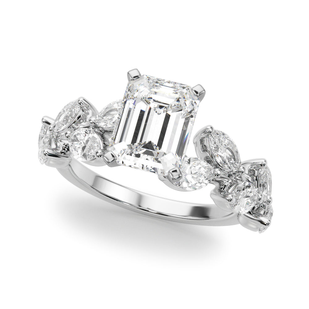 Signature Leaf Engagement Ring Marquise Diamond Engagement Ring — 9K/18K Gold & Platinum