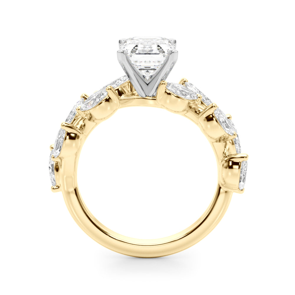 Signature Leaf Engagement Ring Marquise Diamond Engagement Ring — 9K/18K Gold & Platinum