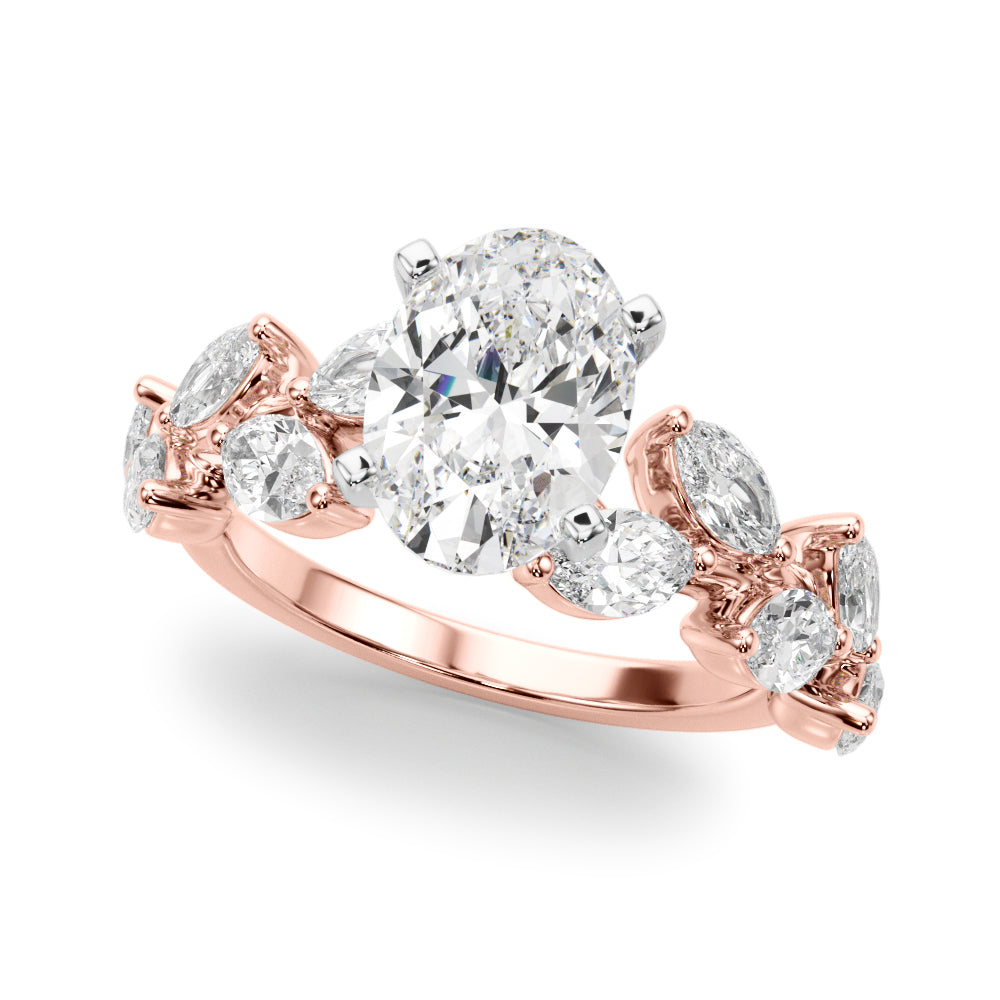 Signature Leaf Engagement Ring Marquise Diamond Engagement Ring — 9K/18K Gold & Platinum