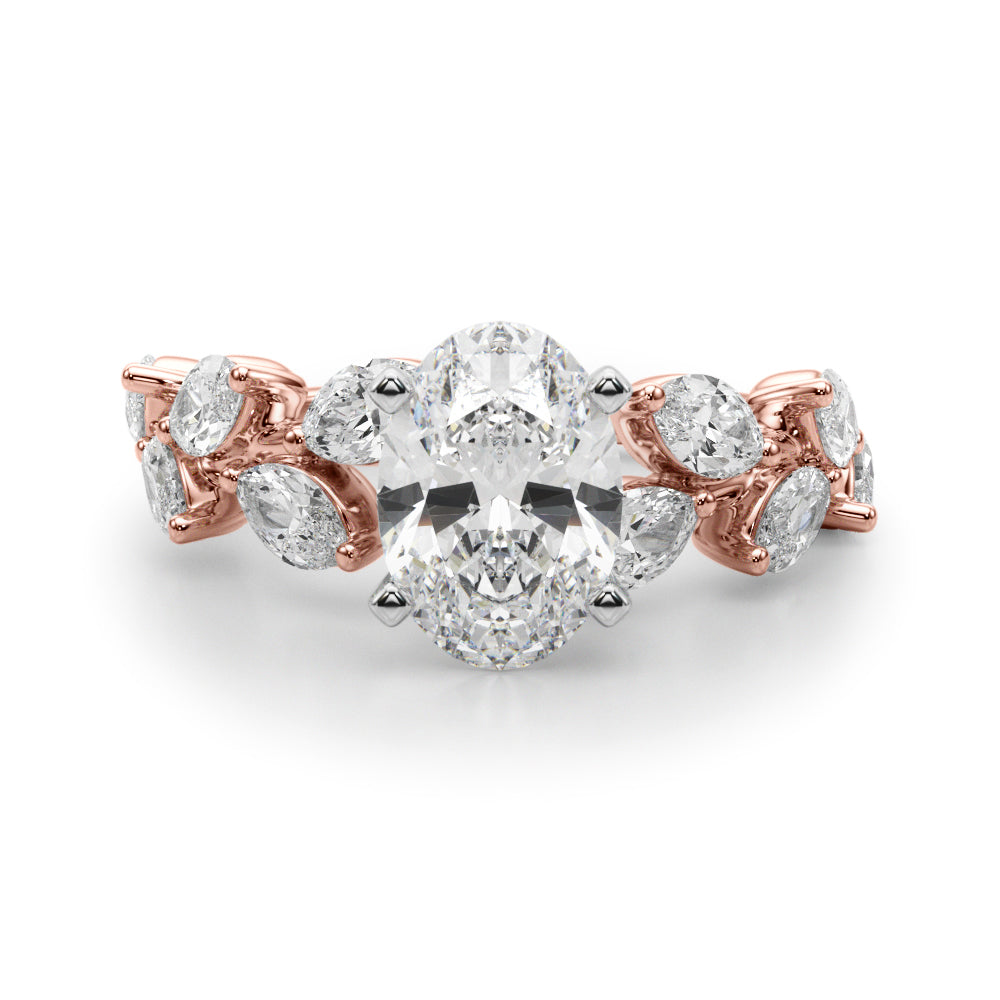 Signature Leaf Engagement Ring Marquise Diamond Engagement Ring — 9K/18K Gold & Platinum