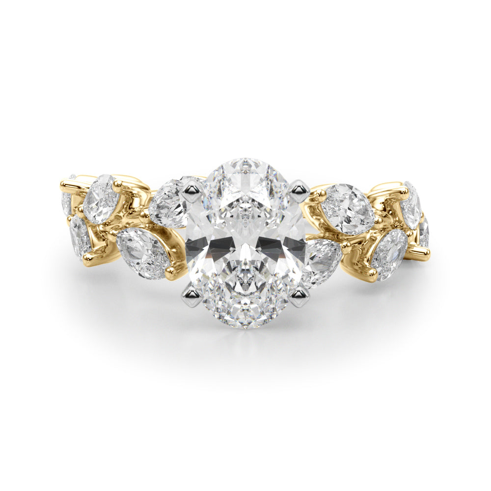Signature Leaf Engagement Ring Marquise Diamond Engagement Ring — 9K/18K Gold & Platinum