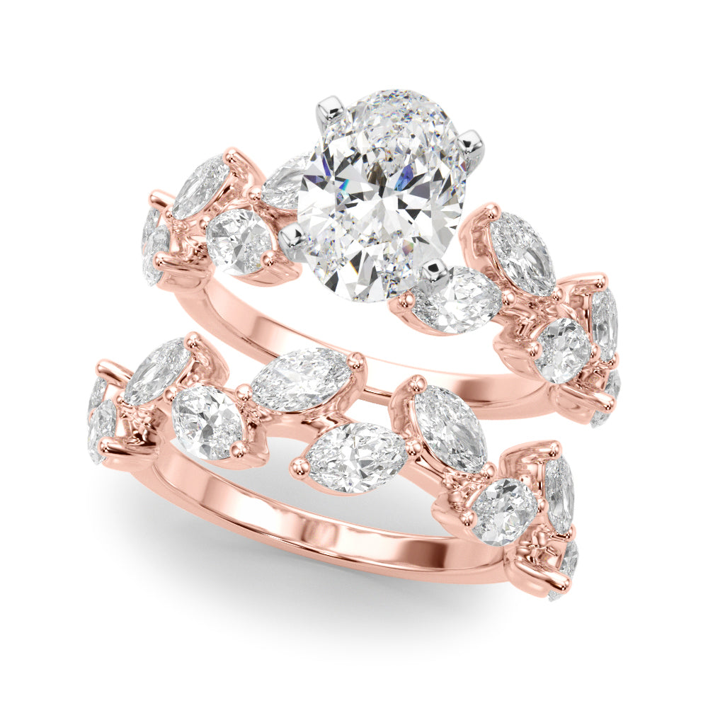 Signature Leaf Engagement Ring Marquise Diamond Engagement Ring — 9K/18K Gold & Platinum