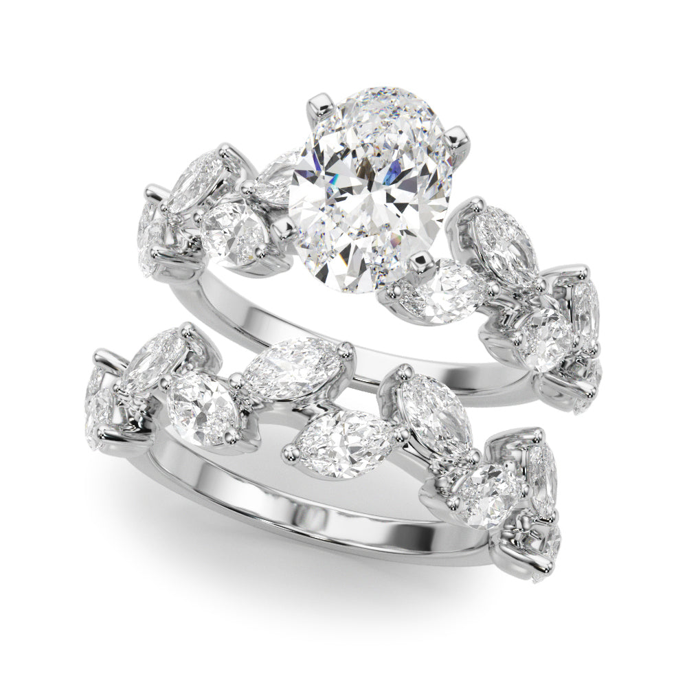 Signature Leaf Engagement Ring Marquise Diamond Engagement Ring — 9K/18K Gold & Platinum
