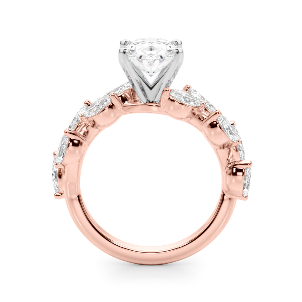 Signature Leaf Engagement Ring Marquise Diamond Engagement Ring — 9K/18K Gold & Platinum