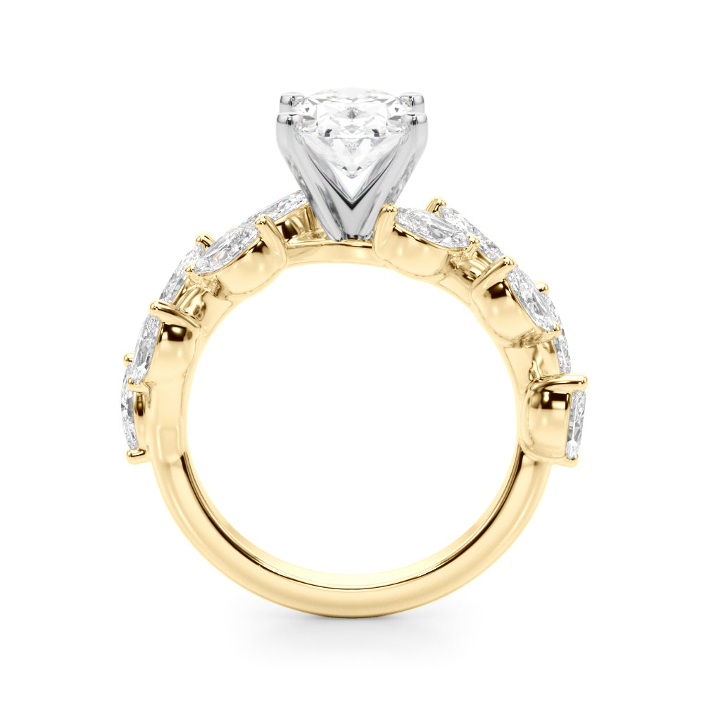 Signature Leaf Engagement Ring Marquise Diamond Engagement Ring — 9K/18K Gold & Platinum