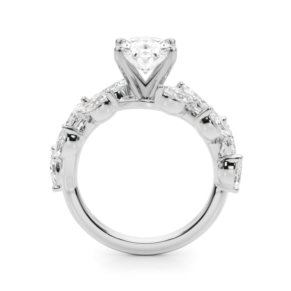 Signature Leaf Engagement Ring Marquise Diamond Engagement Ring — 9K/18K Gold & Platinum