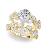 Signature Leaf Engagement Ring Marquise Diamond Engagement Ring — 9K/18K Gold & Platinum