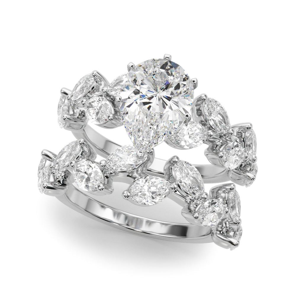 Signature Leaf Engagement Ring Marquise Diamond Engagement Ring — 9K/18K Gold & Platinum