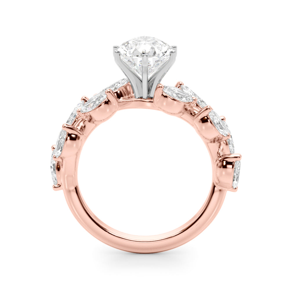Signature Leaf Engagement Ring Marquise Diamond Engagement Ring — 9K/18K Gold & Platinum