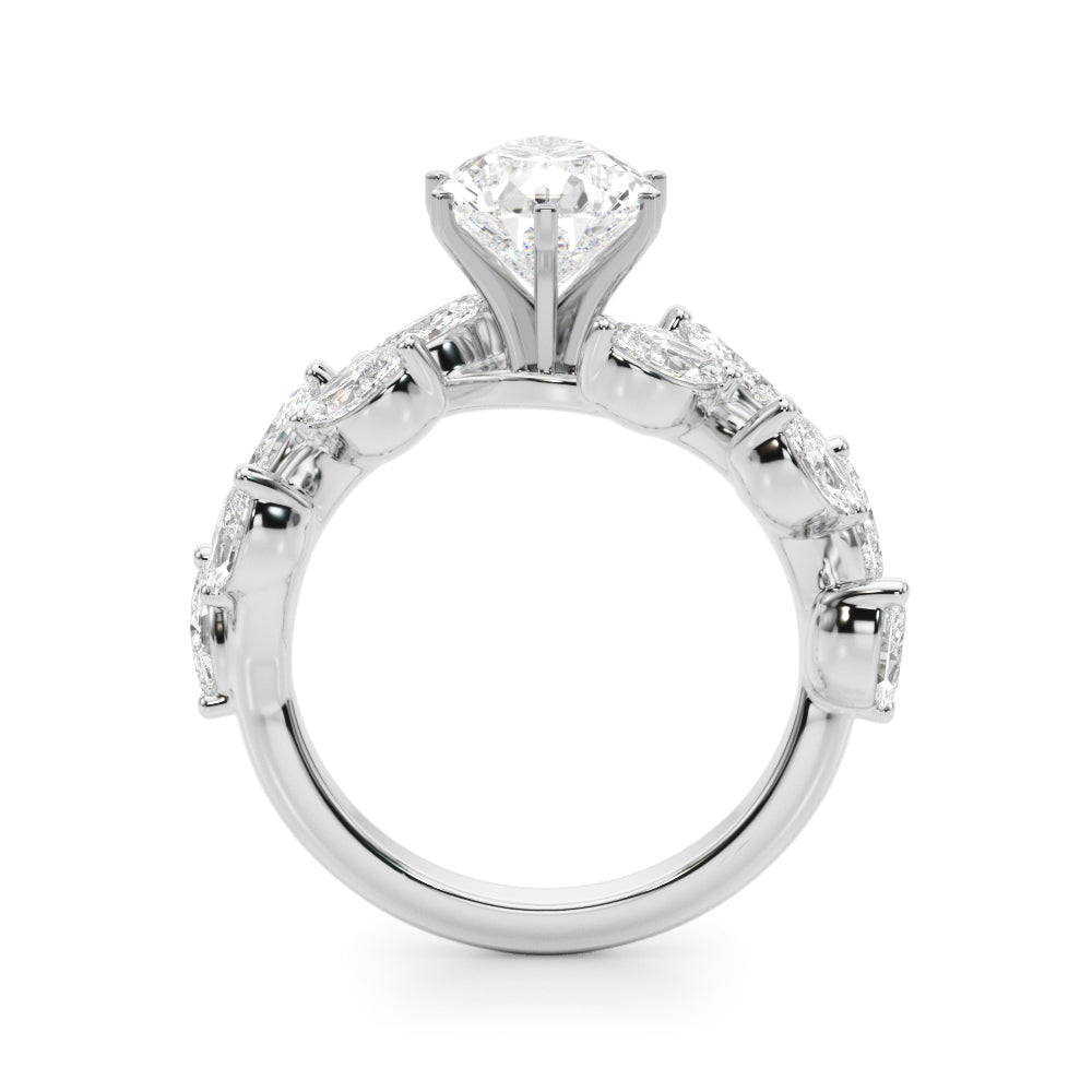 Signature Leaf Engagement Ring Marquise Diamond Engagement Ring — 9K/18K Gold & Platinum