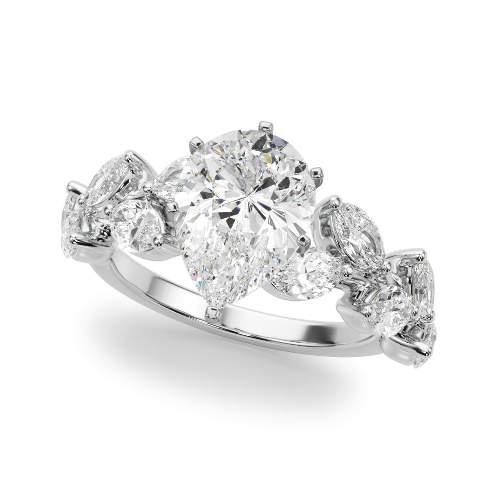 Signature Leaf Engagement Ring Marquise Diamond Engagement Ring — 9K/18K Gold & Platinum