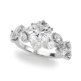 Signature Leaf Engagement Ring Marquise Diamond Engagement Ring — 9K/18K Gold & Platinum