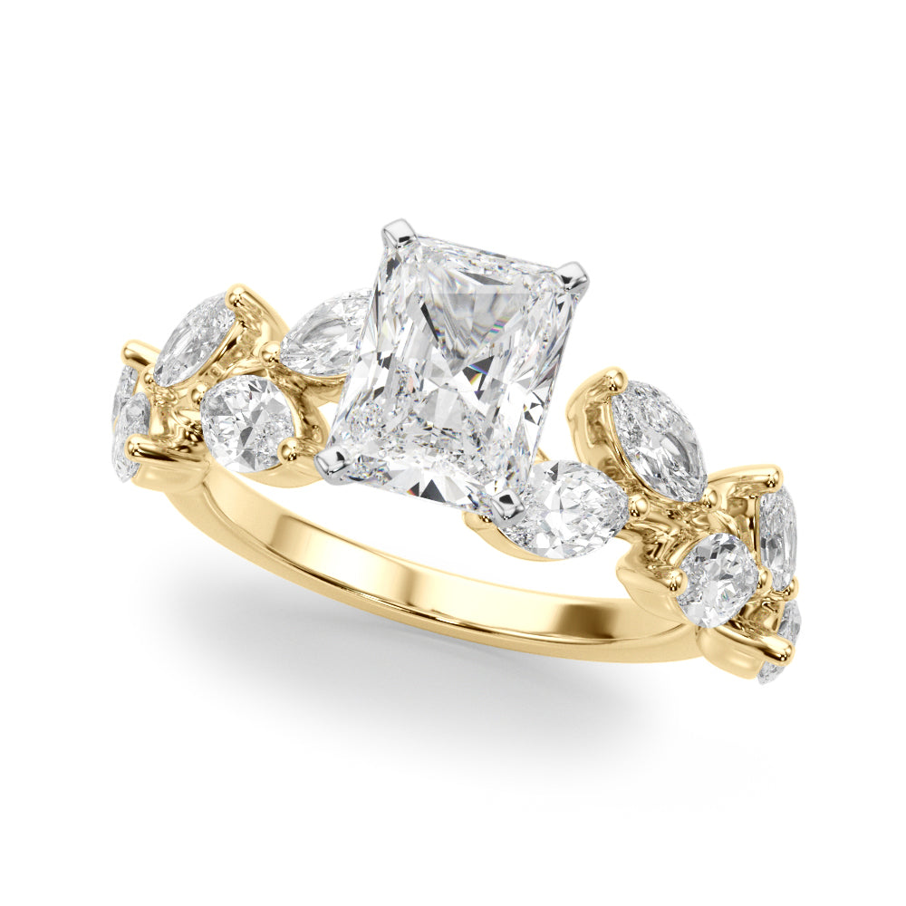 Signature Leaf Engagement Ring Marquise Diamond Engagement Ring — 9K/18K Gold & Platinum