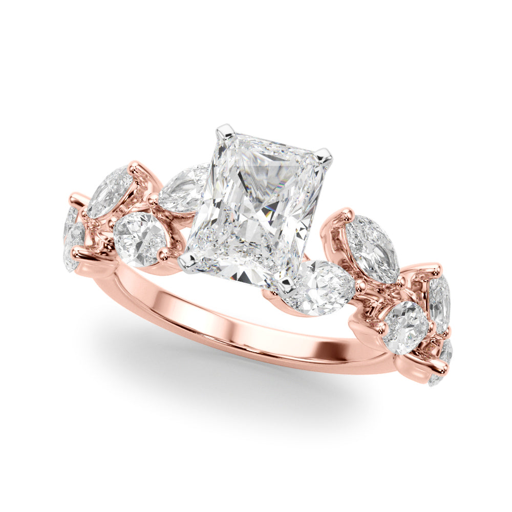 Signature Leaf Engagement Ring Marquise Diamond Engagement Ring — 9K/18K Gold & Platinum