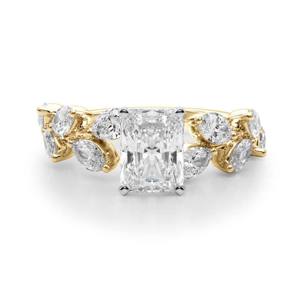 Signature Leaf Engagement Ring Marquise Diamond Engagement Ring — 9K/18K Gold & Platinum