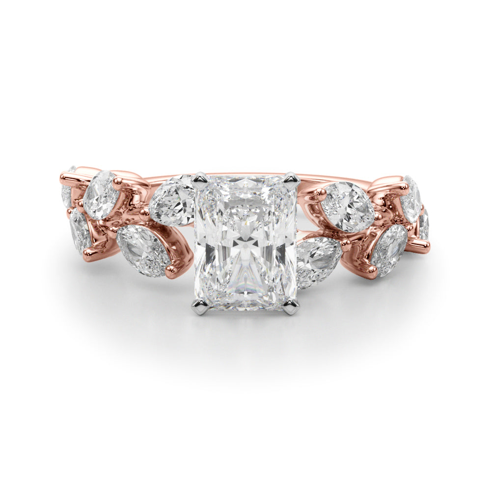 Signature Leaf Engagement Ring Marquise Diamond Engagement Ring — 9K/18K Gold & Platinum
