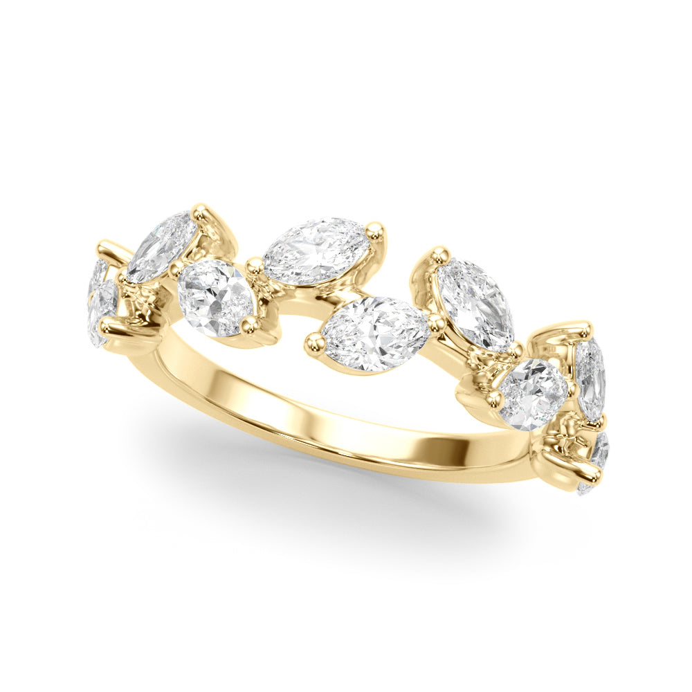 Nature Inspired Half Eternity Ring in Gold & Platinum