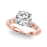 Artisan Sidestone Round Diamond Engagement Ring — 9K/18K Gold & Platinum