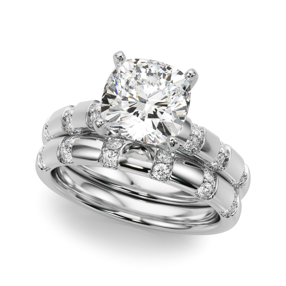 Artisan Sidestone Round Diamond Engagement Ring — 9K/18K Gold & Platinum