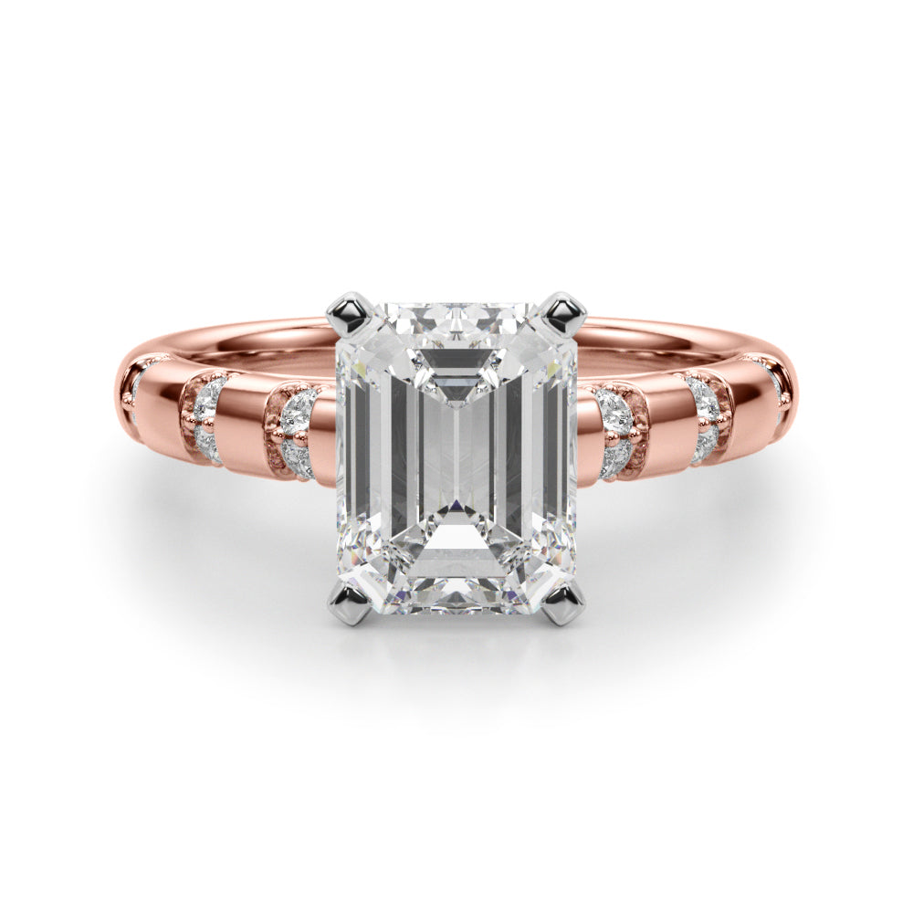 Artisan Sidestone Round Diamond Engagement Ring — 9K/18K Gold & Platinum