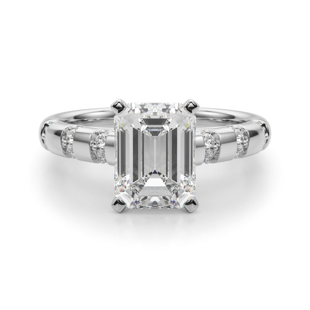 Artisan Sidestone Round Diamond Engagement Ring — 9K/18K Gold & Platinum
