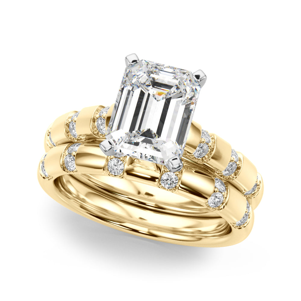 Artisan Sidestone Round Diamond Engagement Ring — 9K/18K Gold & Platinum