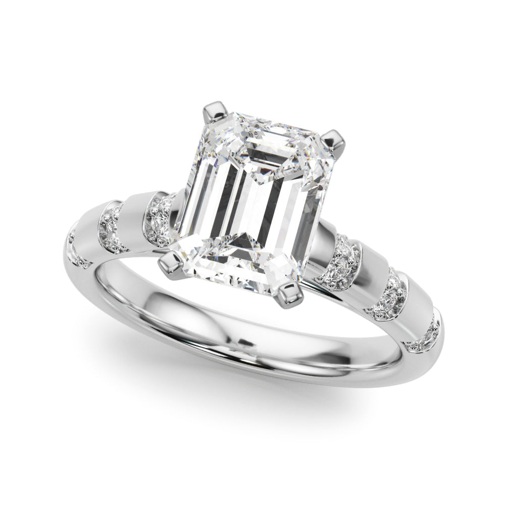 Artisan Sidestone Round Diamond Engagement Ring — 9K/18K Gold & Platinum