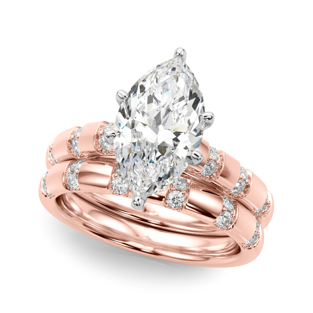 Artisan Sidestone Round Diamond Engagement Ring — 9K/18K Gold & Platinum