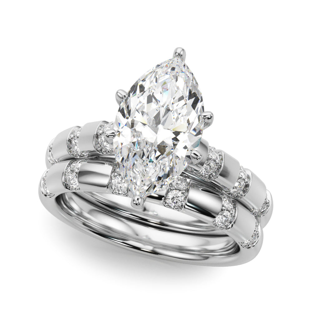 Artisan Sidestone Round Diamond Engagement Ring — 9K/18K Gold & Platinum