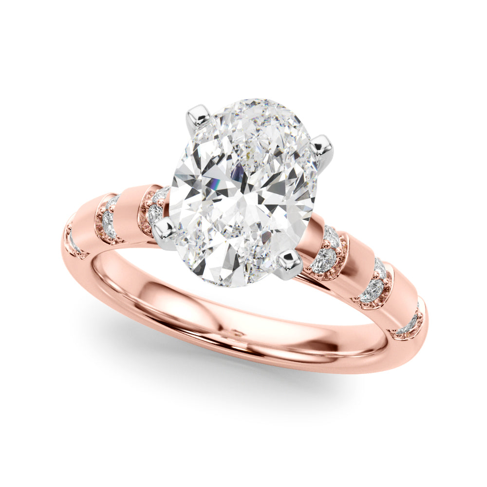 Artisan Sidestone Round Diamond Engagement Ring — 9K/18K Gold & Platinum