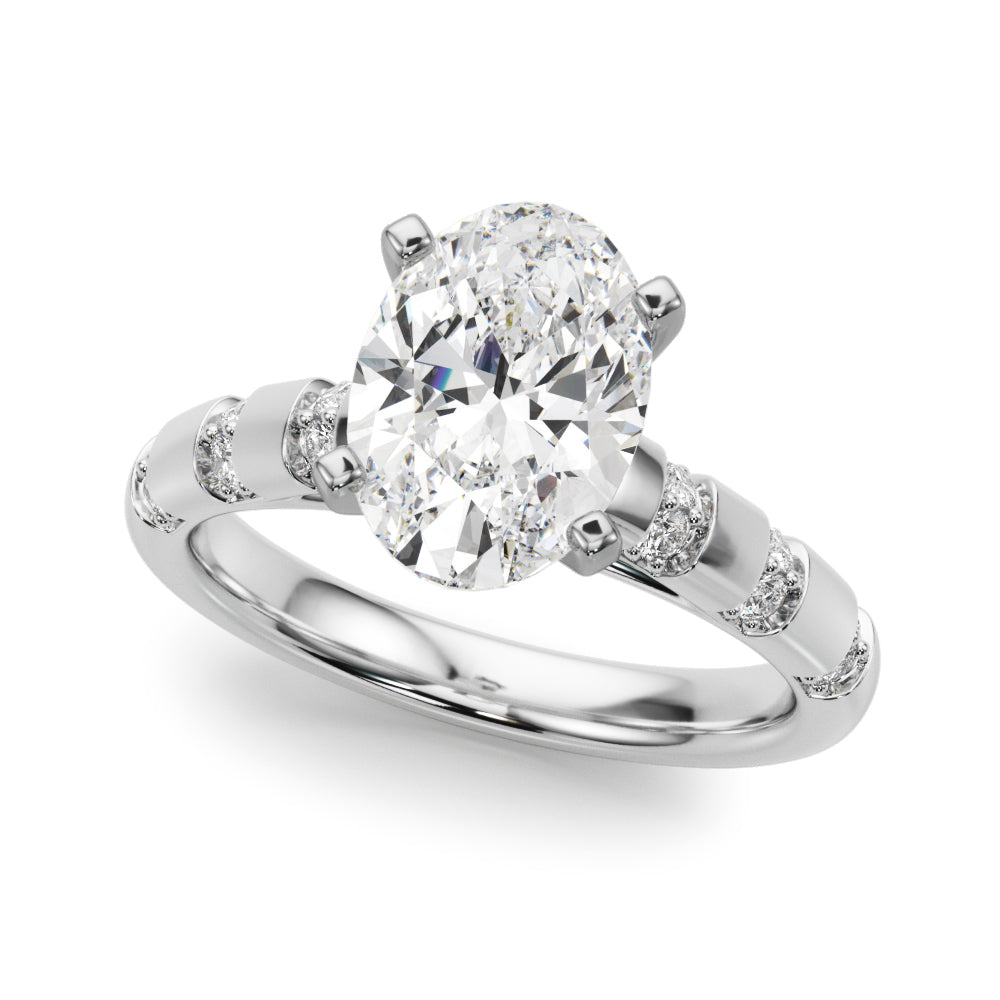 Artisan Sidestone Round Diamond Engagement Ring — 9K/18K Gold & Platinum