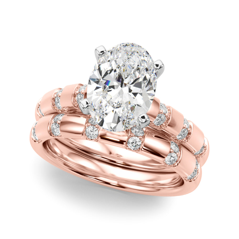 Artisan Sidestone Round Diamond Engagement Ring — 9K/18K Gold & Platinum